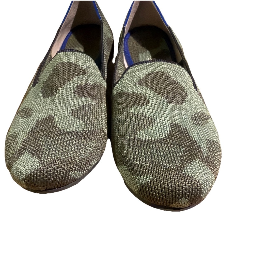 Rothy's The Loafer  Classic Olive Green Camo Round Toe Flats Women's Sz 5.5